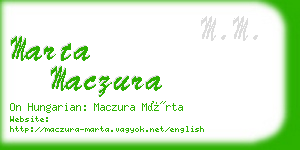 marta maczura business card